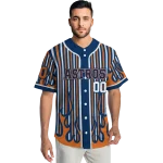personalized houston astros blazing stripes blue jersey best selling