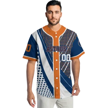 personalized houston astros curved stripes blue white jersey fashion forward