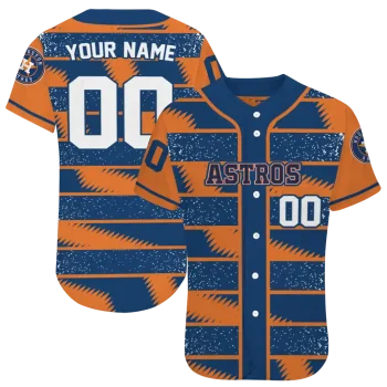 personalized houston astros edgy stripes blue jersey best selling