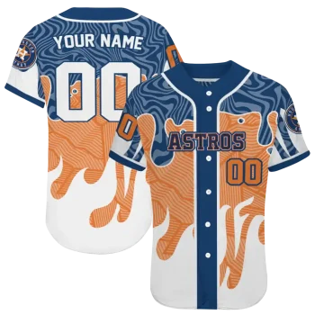personalized houston astros pattern drip blue white jersey best selling