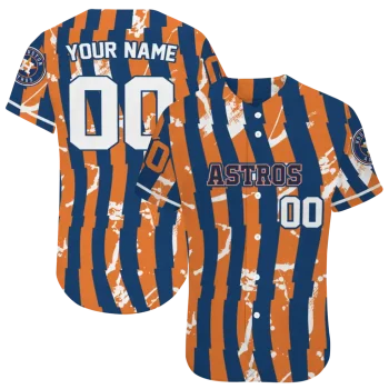 personalized houston astros stripe paint blue jersey best selling