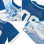 personalized kansas city royals arrow fade royal blue white jersey best selling