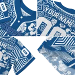 personalized kansas city royals pineapple palm geo royal blue jersey best selling