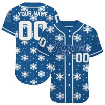 personalized kansas city royals snowflake festive royal blue jersey best selling