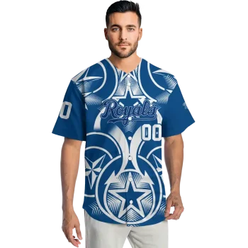 personalized kansas city royals star circle royal blue jersey fashion forward