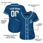 personalized kansas city royals stripe pattern royal blue jersey best selling