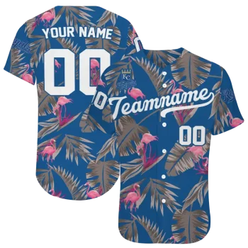 personalized kansas city royals tropical flamingo royal blue jersey best selling