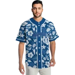 personalized kansas city royals tropical hibiscus seashells royal blue jersey best selling