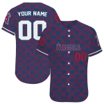 personalized los angeles angels chevron interlock blue jersey best selling