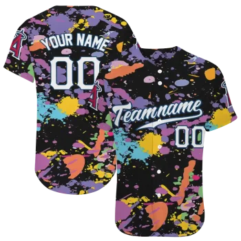 personalized los angeles angels paint splatter black jersey best selling
