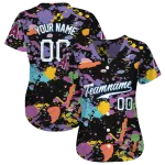 personalized los angeles angels paint splatter black jersey best selling