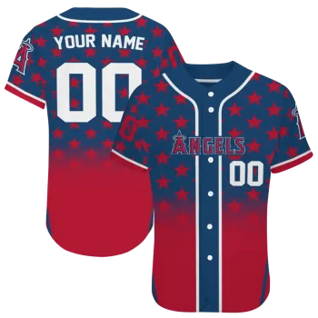 personalized los angeles angels star burst red jersey best selling