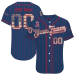 personalized los angeles angels vertical stripes blue jersey best selling