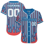 personalized los angeles dodgers blazing stripes blue jersey best selling