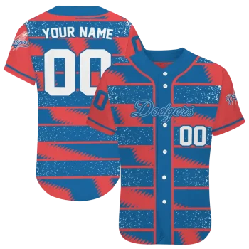 personalized los angeles dodgers edgy stripes blue jersey best selling