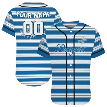 personalized los angeles dodgers stripe layers blue white jersey best selling