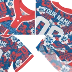 personalized los angeles dodgers tropical hibiscus red jersey best selling