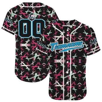 personalized miami marlins abstract x black jersey best selling