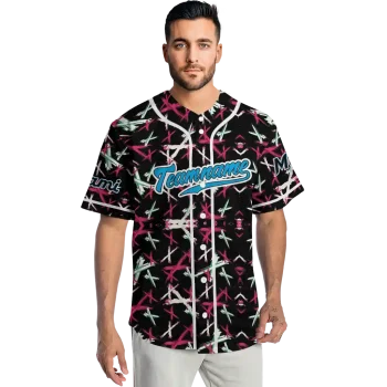 personalized miami marlins abstract x black jersey fashion forward