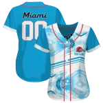 personalized miami marlins arrow fade blue white jersey best selling