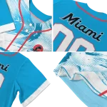 personalized miami marlins arrow fade blue white jersey best selling