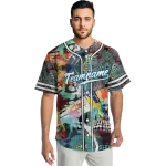 personalized miami marlins geometric fusion aqua jersey best selling