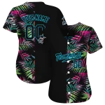 personalized miami marlins palm leaf black jersey best selling