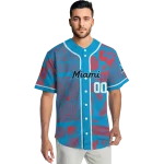 personalized miami marlins pineapple palm geo blue jersey best selling