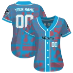 personalized miami marlins pineapple palm geo blue jersey best selling