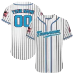 personalized miami marlins pinstripe lines white jersey best selling