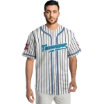 personalized miami marlins pinstripe lines white jersey best selling