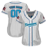 personalized miami marlins pinstripe lines white jersey best selling