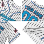 personalized miami marlins pinstripe lines white jersey best selling