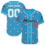 personalized miami marlins snowflake festive blue jersey best selling