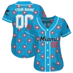 personalized miami marlins snowflake festive blue jersey best selling