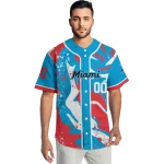personalized miami marlins splash swirl blue jersey best selling