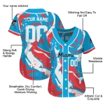 personalized miami marlins splash swirl blue jersey best selling