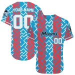 personalized miami marlins squares grid blue jersey best selling