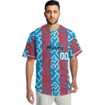 personalized miami marlins squares grid blue jersey best selling