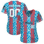 personalized miami marlins squares grid blue jersey best selling