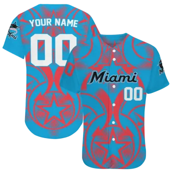 personalized miami marlins star circle blue jersey best selling