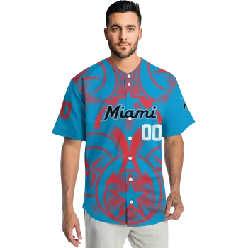 personalized miami marlins star circle blue jersey fashion forward