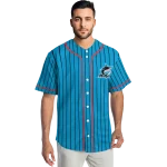 personalized miami marlins stripe pattern blue jersey best selling