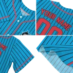 personalized miami marlins stripe pattern blue jersey best selling