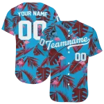 personalized miami marlins tropical flamingo blue jersey best selling