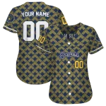 personalized milwaukee brewers chevron interlock navy blue jersey best selling