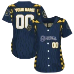 personalized milwaukee brewers chevron rhythm navy blue jersey best selling