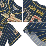 personalized milwaukee brewers vertical stripes navy blue jersey best selling