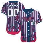 personalized minnesota twins blazing stripes navy jersey best selling