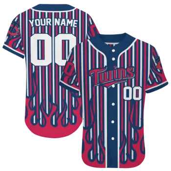 personalized minnesota twins blazing stripes navy jersey best selling